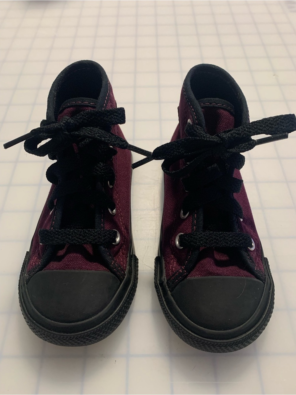 Converse Kids High-Top Sneakers in Burgundy and Black